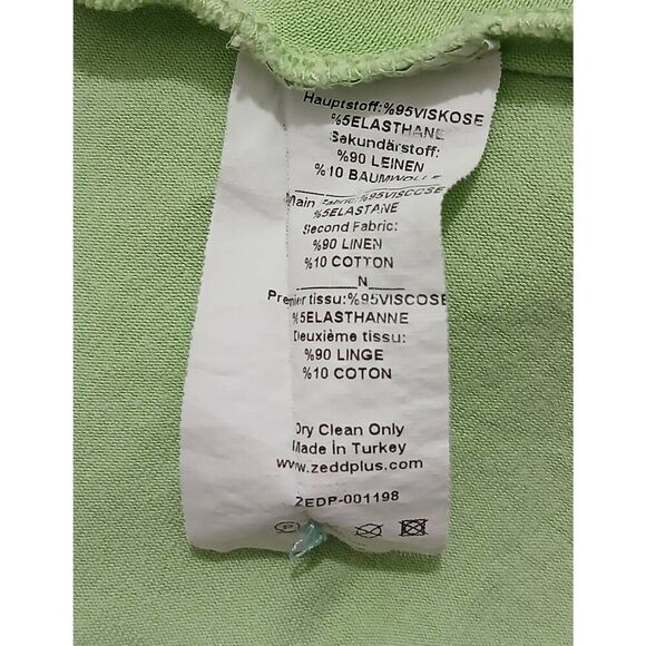 Zedd plus womens 2xl plus size lime green maxi linen minimalist vacation dress - Picture 7 of 8